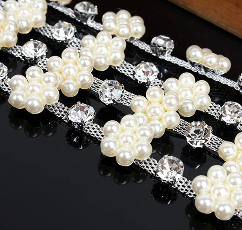 

Headpiece accessories Pearl Rhinestones style luxury claw chain DIY mobile phone shell and wedding dress Decoration 1YARD