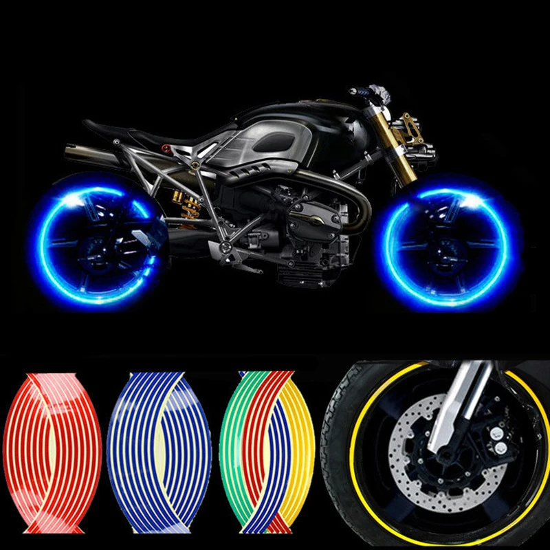 Мотоциклетная наклейка светоотражающие ленты для обода колеса Honda Yamaha Kawasaki Suzuki 12