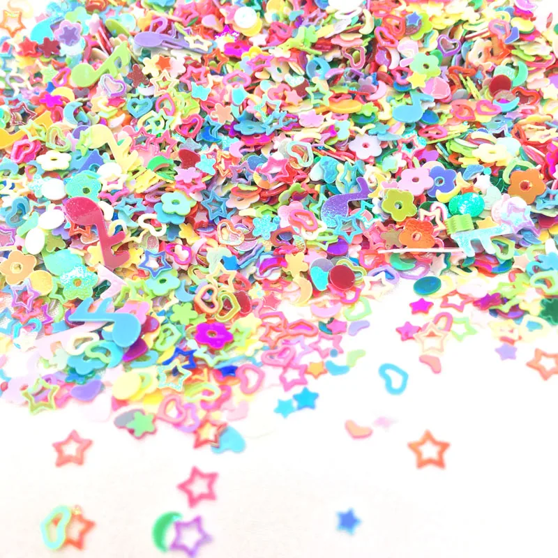 

15g Mixed glittering Sequin 3mm Star Heart Shape PVC Sequins Paillettes Nail Art Craft Party Wedding Table Confetti