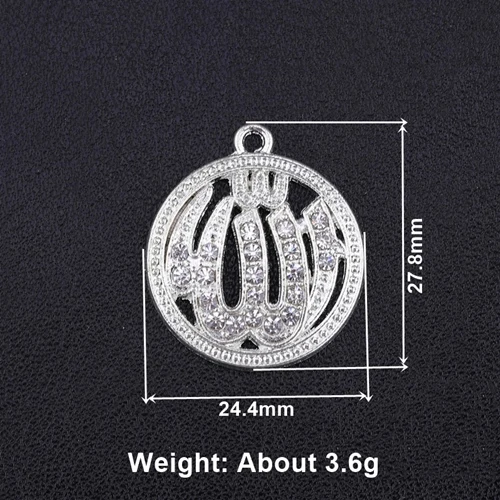 Silver 5 Pieces Juya 5 шт. исламские Подвески Стразы золотой серебряный полумесяц Allah Разъемы Аксессуары для мусульманских Qamis ювелирных изделий - Окраска металла: Silver 5 Pieces