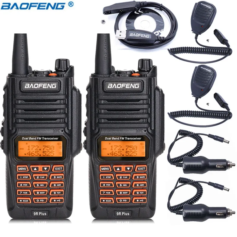 2 шт. Baofeng UV-9R Plus портативная рация 8 Вт Высокая мощность UHF VHF Двухдиапазонная IP67 водонепроницаемая портативная двухсторонняя рация - Цвет: as pic show 1