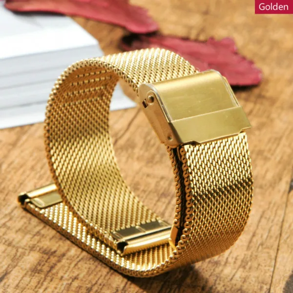 Golden Новинка, Модный высококачественный ремешок для часов, 18 мм, 20 мм, 22 мм, 24 мм, Лидирующий бренд, Миланский ремешок для наручных часов из нержавеющей стали - Цвет ремешка: Golden