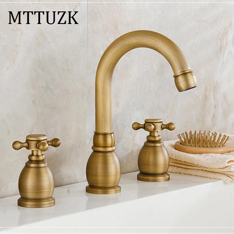 MTTUZK античный медный смеситель для ванной комнаты детской раковины Смеситель с
