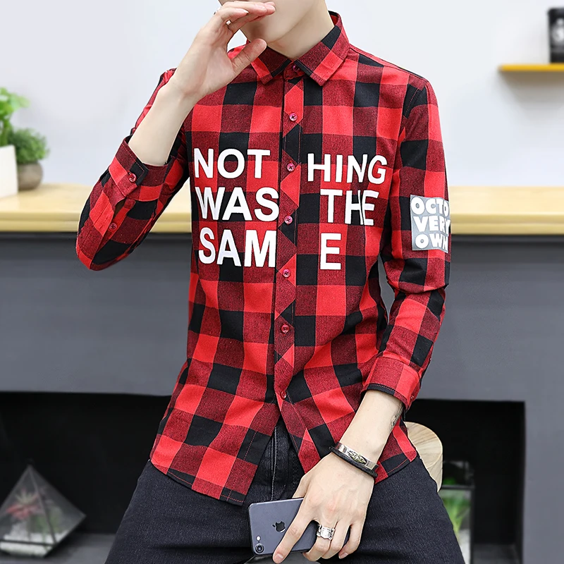 

Hot Sale 2019 Men's Plaid Cotton Dress Shirts Male High Quality Long Sleeve Slim Fit Business Casual Shirt Plus Size 4XL CS30