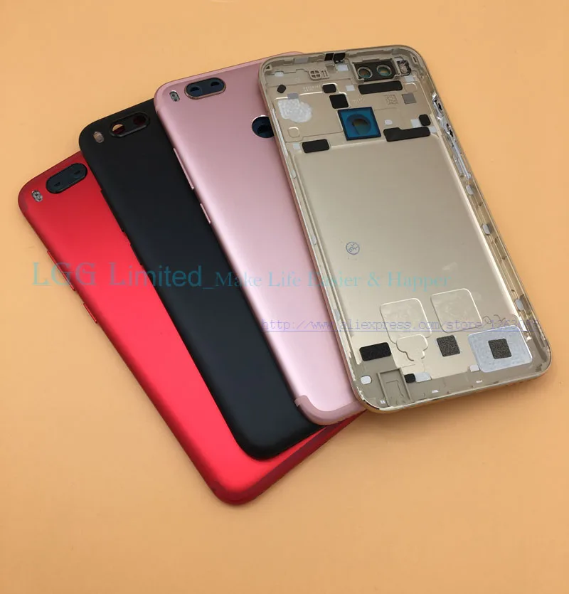 Задняя крышка батарейного отсека для Xiaomi mi 5X A1 задняя Крышка с кнопкой питания и