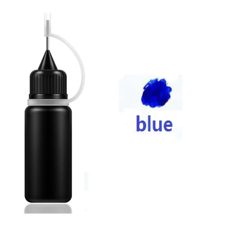 1 PC blue Ink Татуировки, Пигмент для временных татуировок. Натуральный и долговечный(органический Jagua Фруктовый гель/чернила). Без спирта. 10 мл 6 цветов и перерабатываемые Шаблоны - Цвет: 1 PC blue Ink