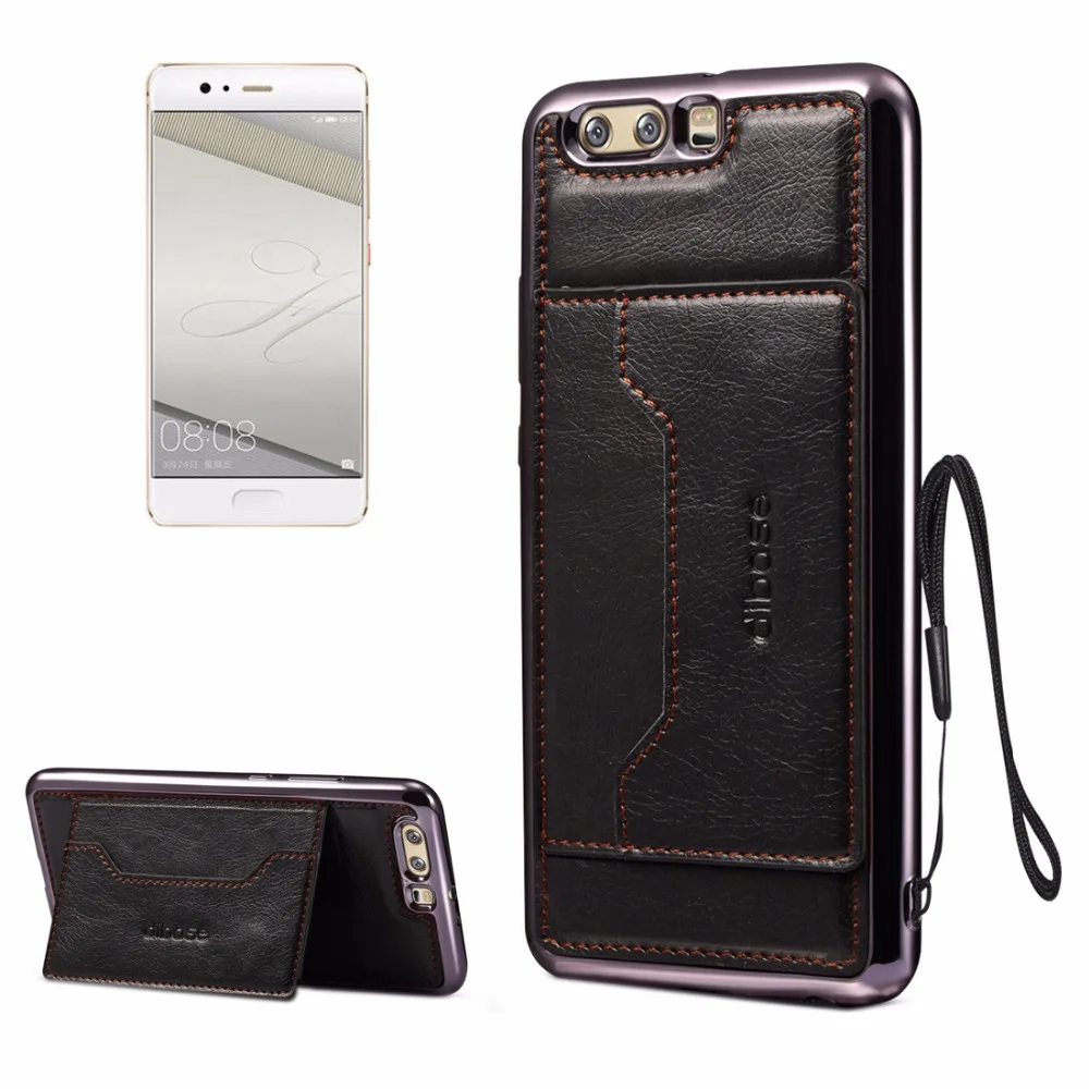 Чехол для Huawei P10 Plus с гальваническим покрытием из ТПУ текстурой Crazy Horse защитный