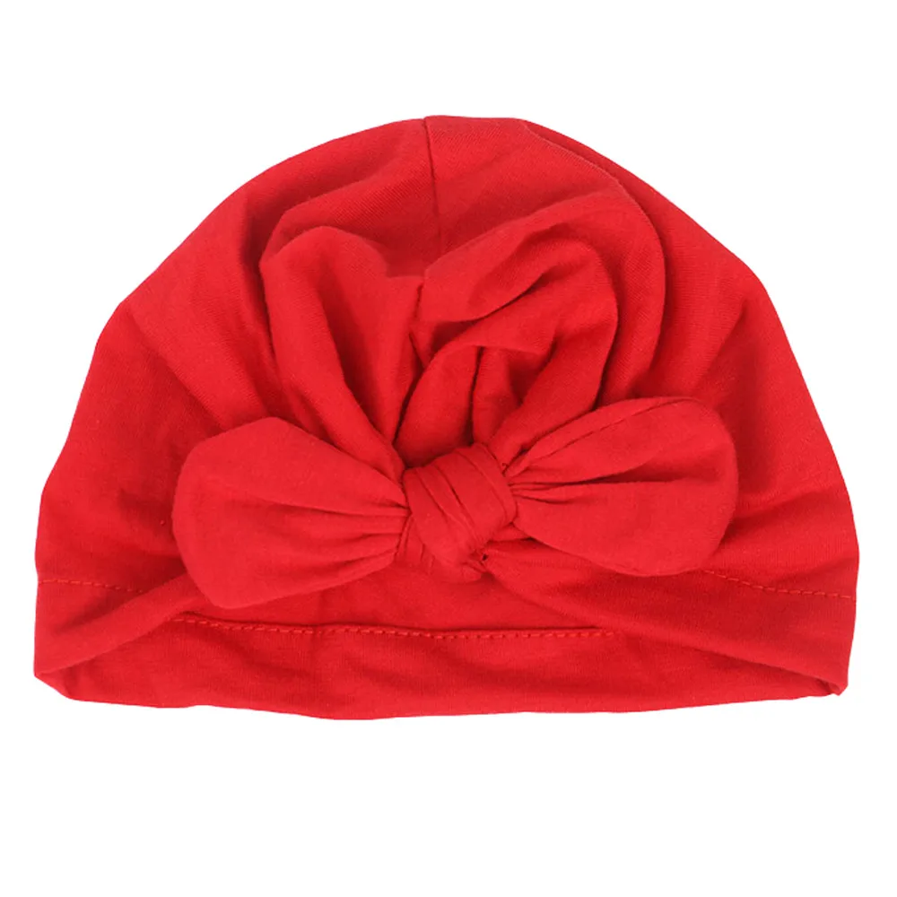 2018 хлопковые детские шапки для маленьких девочек однотонные зимние детская