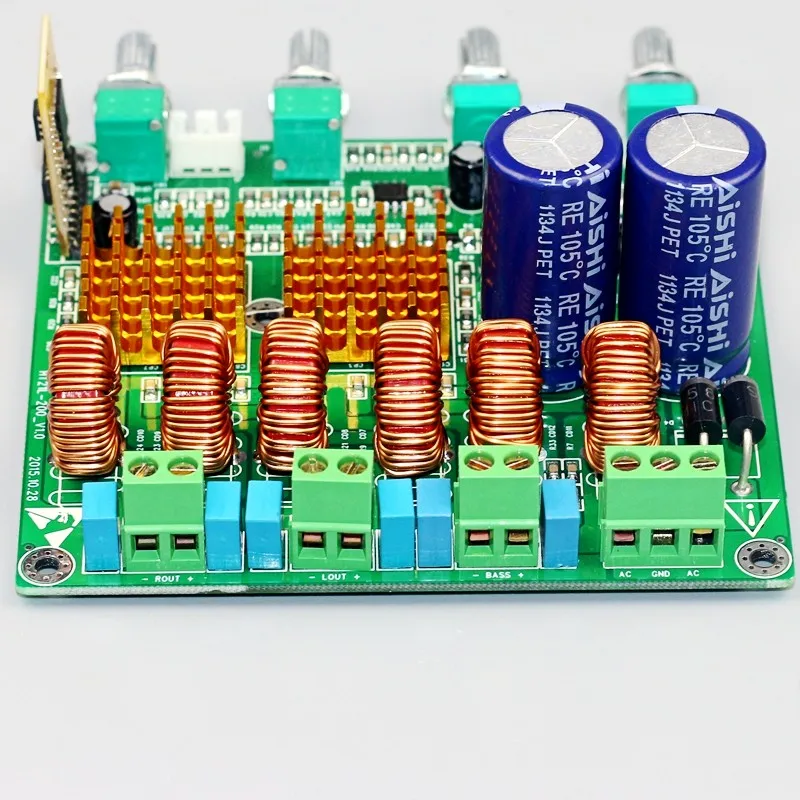 Bluetooth 4.0 receiver Digital 2.1 Class D HIFI Power Amplifier Board 3CH Super Bass Amp grade fever TPA3116D2 100w+50w+50w | Электронные