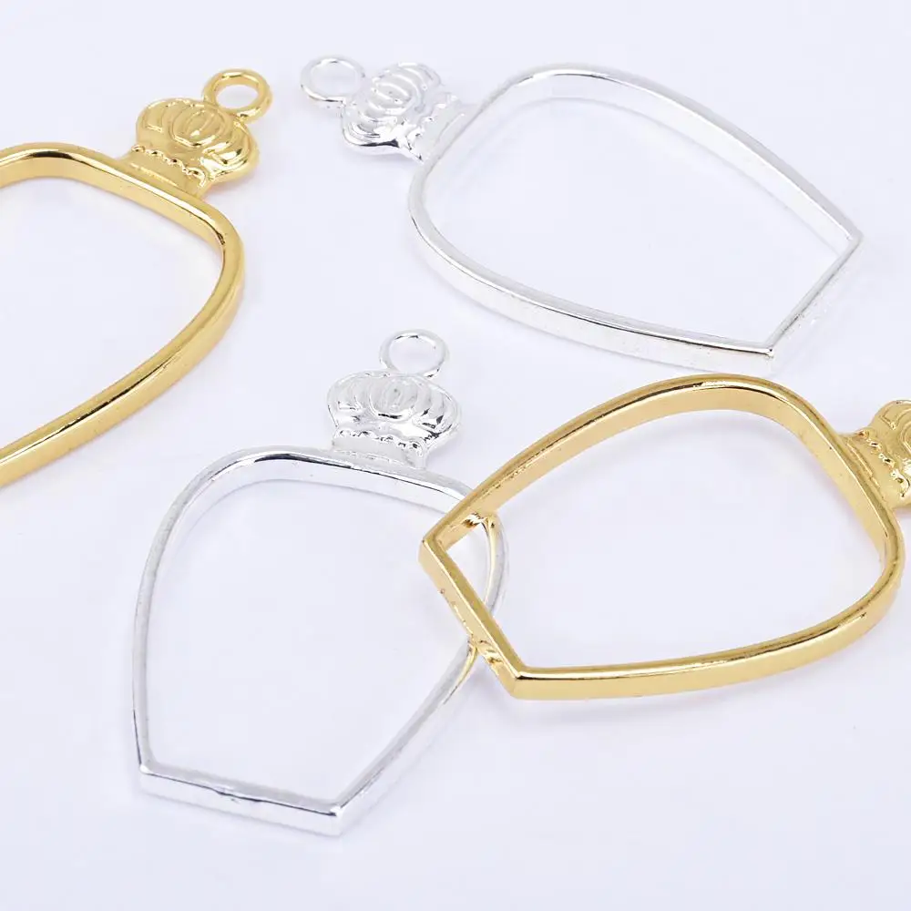 

47*26mm Bottle Charms Open Back Bezel Pendant resin bezel Jewelry Findings 10pcs