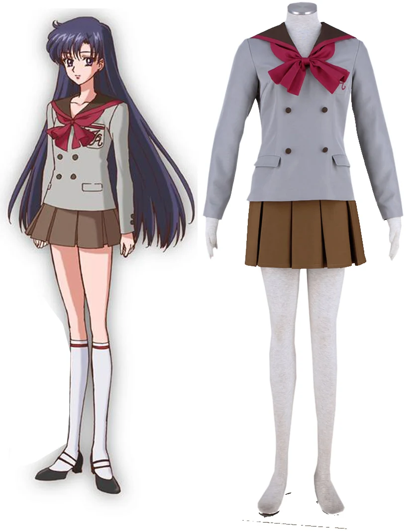 Зимняя школьная форма Сейлор Мун хрусталь Марс Хино Рей костюм для косплея|cosplay