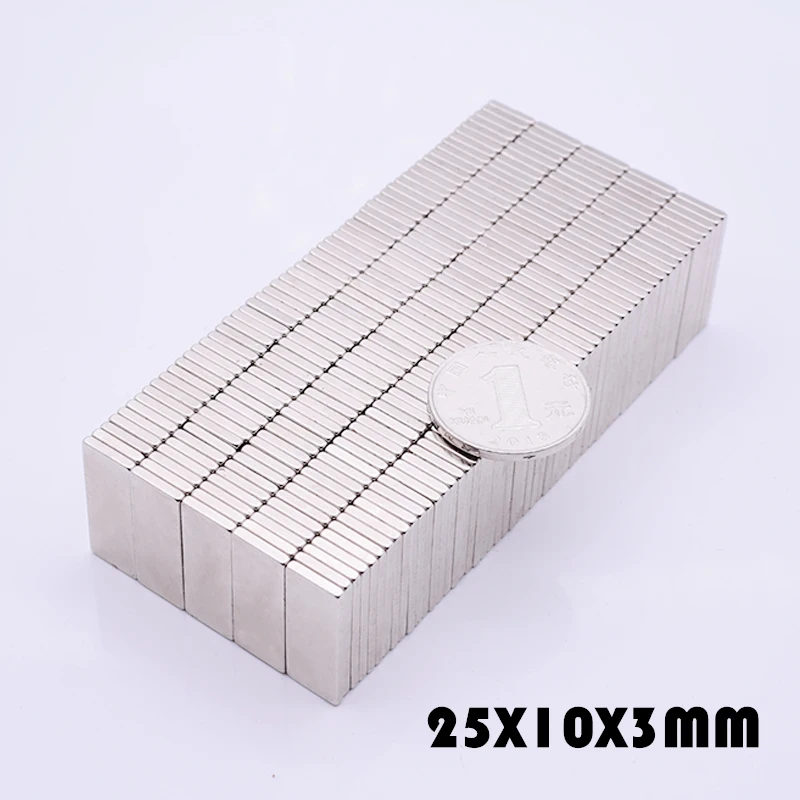 20 шт. 25x10x3 мм Неодимовый магнит супер мощные неодимовые магниты Бесплатная