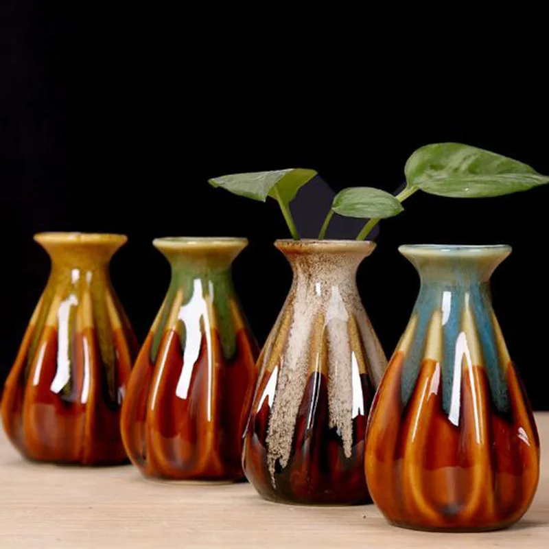 

Cermiac Hydroponics Flower Vase Mini Dry Flower Vase Flowerpot for Office Desktop Ornaments Living Room Home Decoration