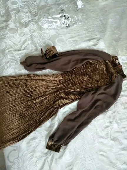New Autumn Dress Brand Fashion Runway Designer Velvet dress chiffon lanterns sleeve gold velvet dress
