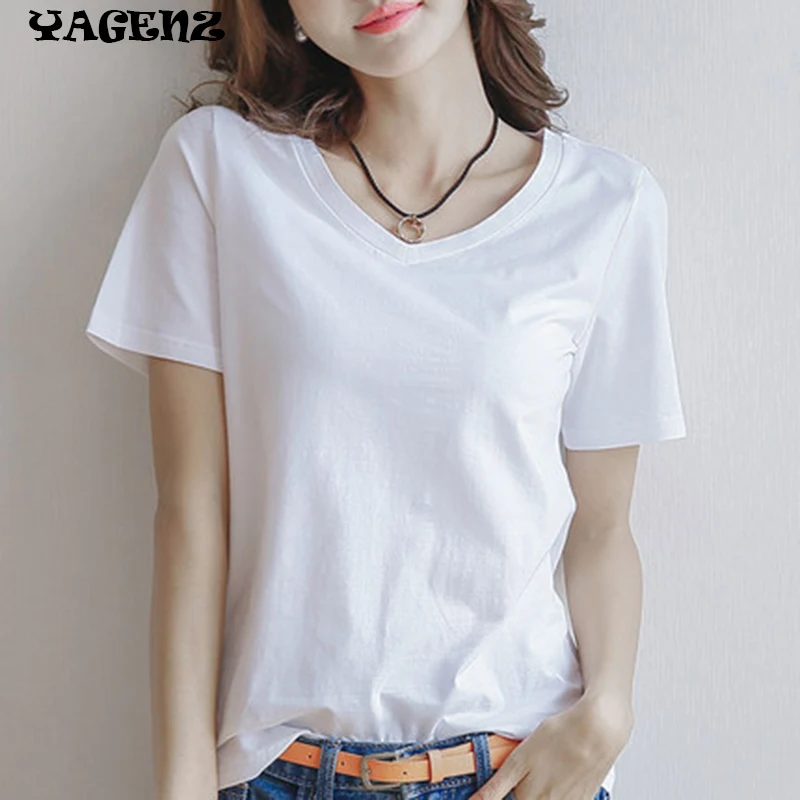 

2019 Summer Femininas Short Sleeve Tshirt T shirts Ladies Casual shirt womens cotton T-shirt women high quality Tshirt A161