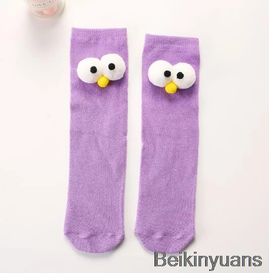 Light purple Осенне-зимние детские носки для мальчиков и девочек новые носки для малышей с милым цыпленком стерео носки для мальчиков и девочек 8-25 лет - Цвет: Light purple