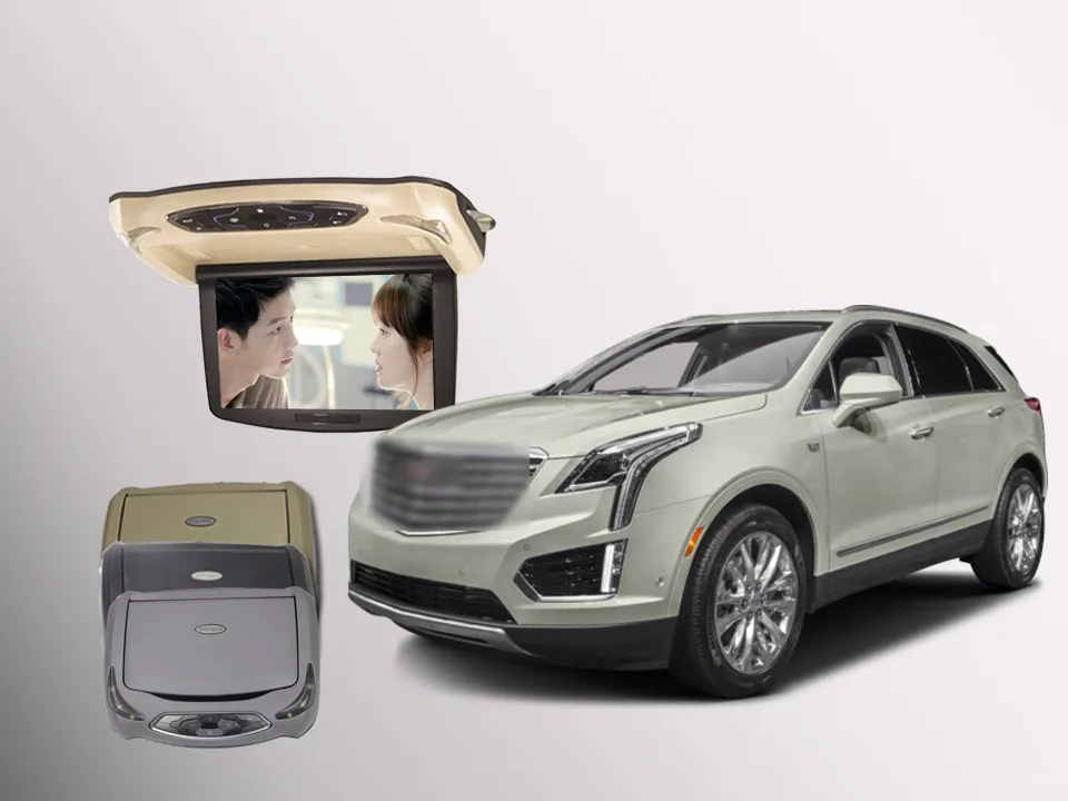 BigBigRoad Автомобильный откидной монитор для Cadillac XT5 светодиодный цифровой экран накладные Мультимедийные видео потолок на крыше