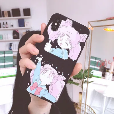 SAM S10 plus милый Сейлор Мун чехол для телефона для samsung Galaxy S10/S10e/S9 plus/S9/S8 розовая девушка мягкая задняя крышка Капа Coque - Цвет: As shown in