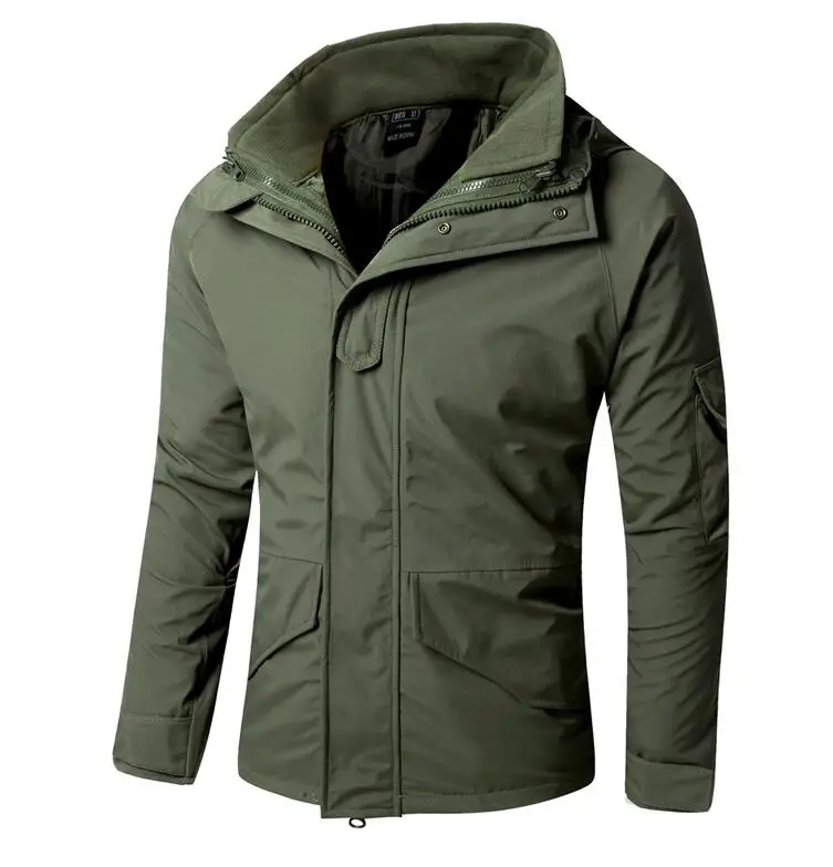 Army green Мужские тактические армейские камуфляжные зимние куртки и пальто, теплая флисовая Военная водонепроницаемая куртка G8, ветровка, размер S-3XL - Цвет: Army green