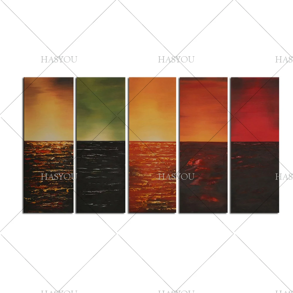 Ручной работы холст картины маслом Декор Абстрактная Радуга Цвет современного