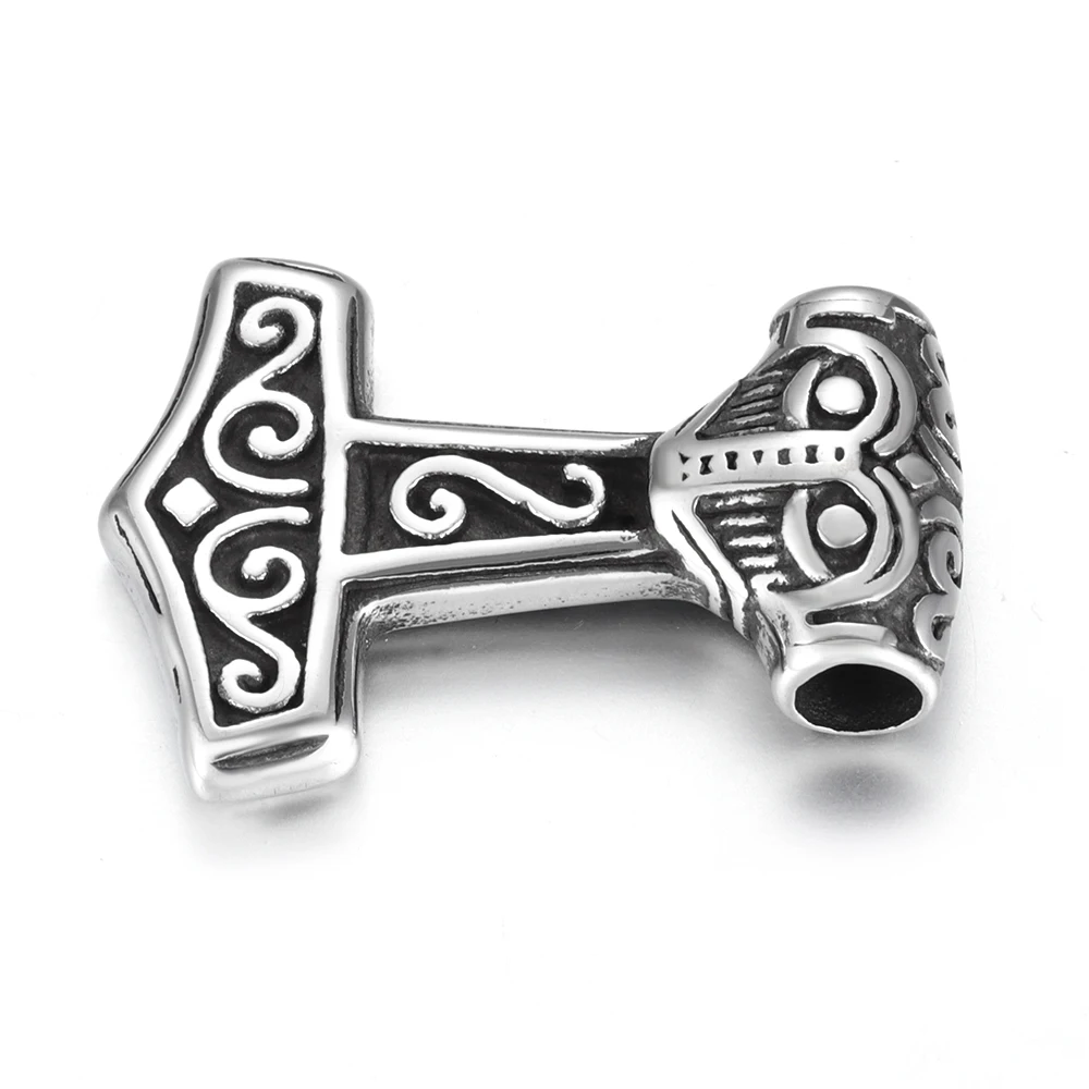 Нержавеющая сталь Viking Thor Hammer подвеска отверстие 4 мм для ожерелья DIY Аксессуары фурнитура для изготовления ювелирных изделий для мужчин Шарм поставки