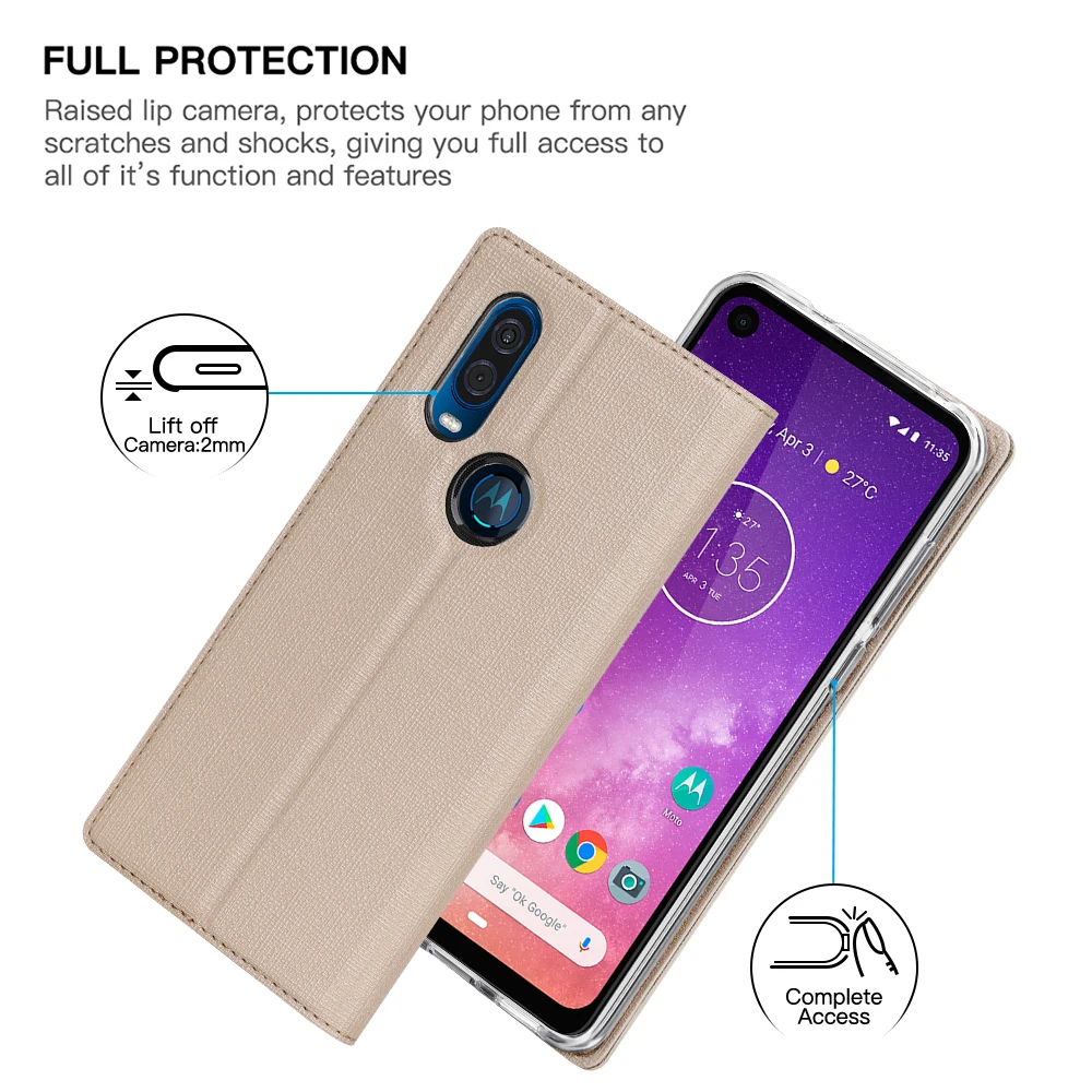 Винтажный тканевый чехол-книжка для Motorola Moto One Vision, кошелек с отделением для карт, магнитный чехол-книжка для Motorola Moto One Vision