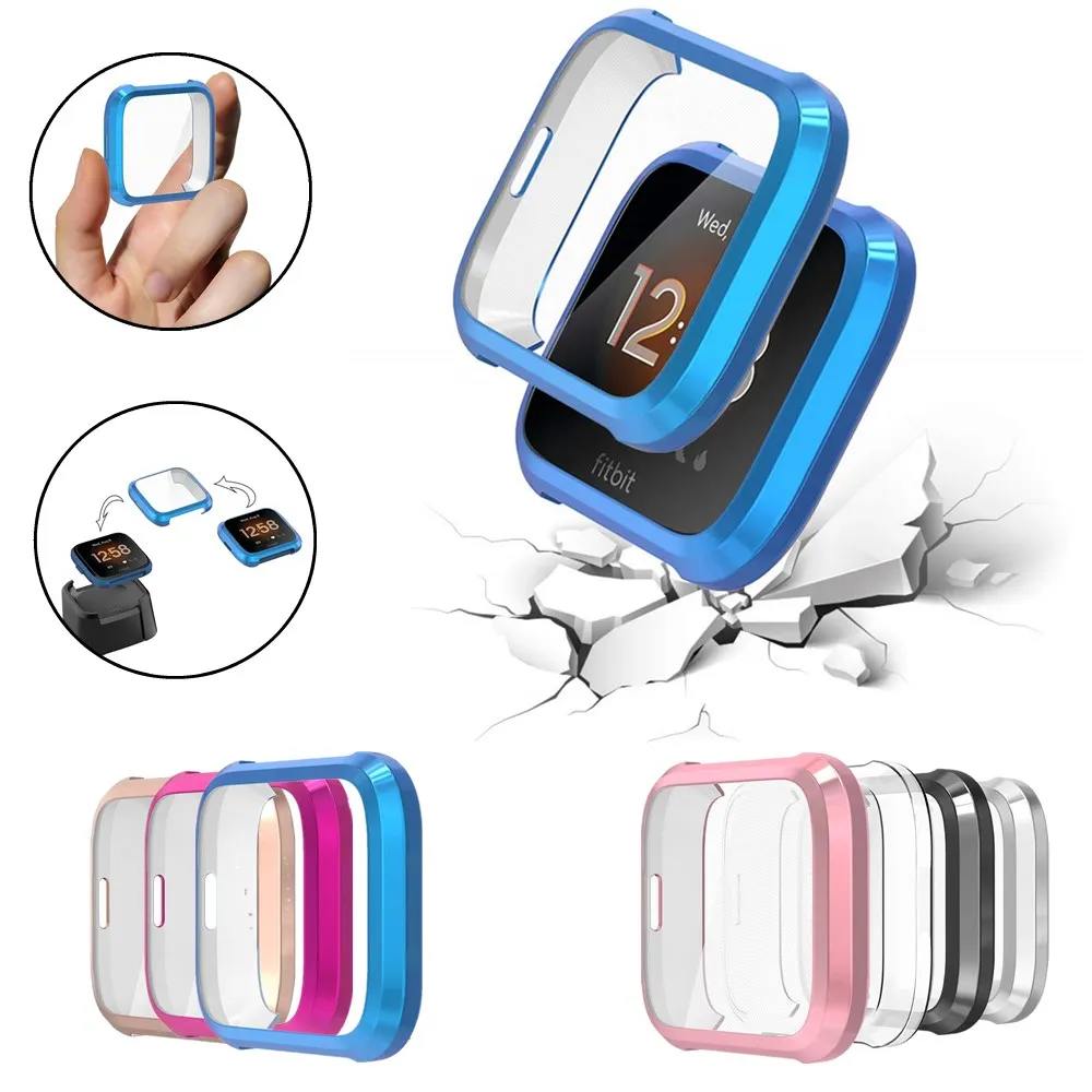 4 Pack Мягкий ТПУ защитный чехол Чехол совместимый для Fitbit Versa Lite Смарт часы