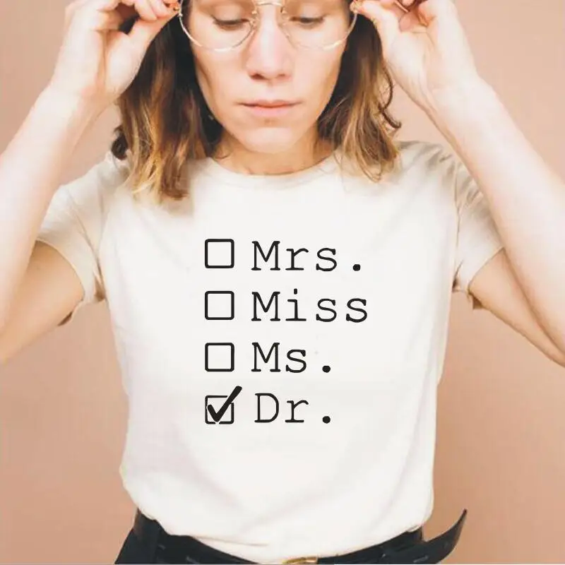 Хипстерская футболка с надписью Mrs Miss Ms Dr женские топы забавная рубашка доктором