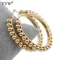 12 pc big size 57mm hoop earrings for women classic round beads gold circle women jewelry accessory punk brincos pendientes