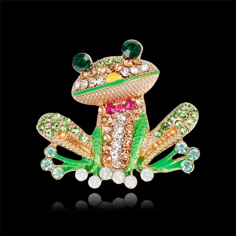 Шикарная Лягушка Брошь в виде насекомого Броши для женщин горный хрусталь полный