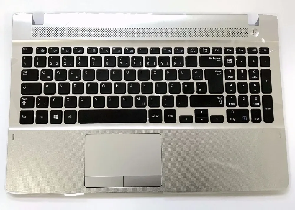 Немецкая/немецкая (DE) клавиатура для Samsung NP270E5V NP275E5E Серебряная подставка рук