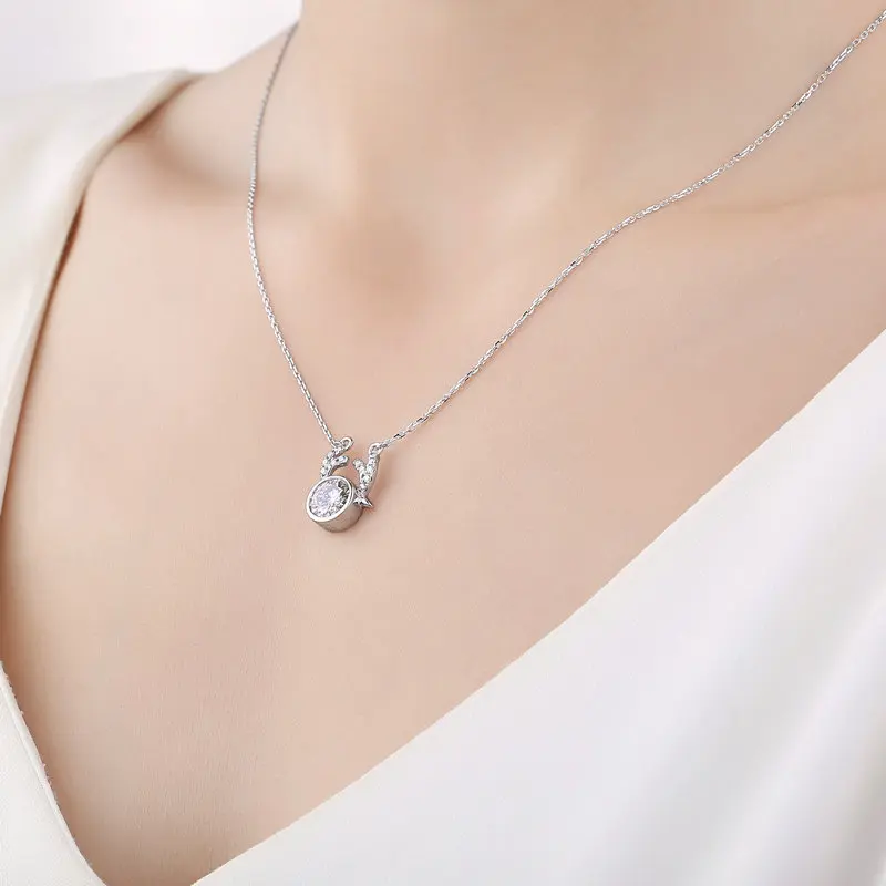 Прекрасный олень Moissanite алмазный кулон ожерелье 1CT VS G Charles Colvard драгоценный камень
