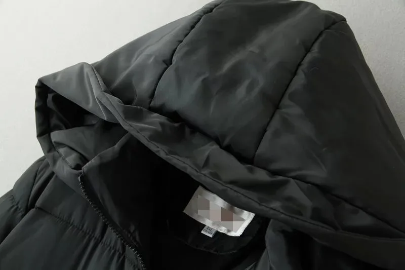 Большие размеры 6XL, женские зимние пуховики, хлопковые куртки, новая мода, черные хлопковые пальто с капюшоном, длинная теплая верхняя одежда OKXGNZ 1405