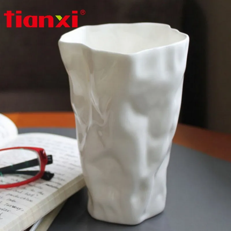 TIANXI 500 мл белые складки чашки высокое качество без свинца костяной дизайн