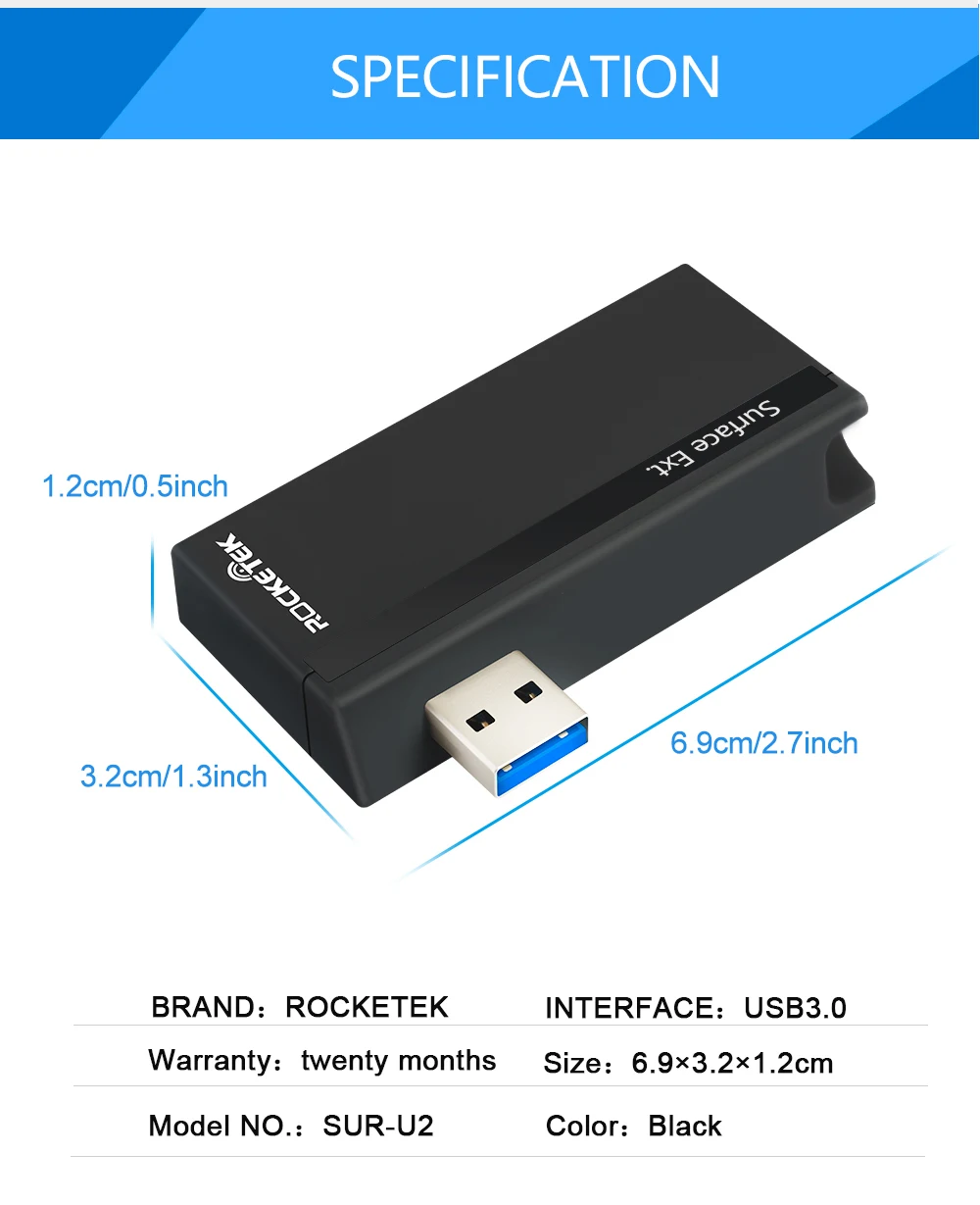 Игровая мышь Rocketek usb 3,0 мульти концентратор usb 5 в 1 устройство чтения карт памяти Адаптер для SD/TF micro SD Microfoft Surface Pro 3/4/5/6 ноутбук компьютер