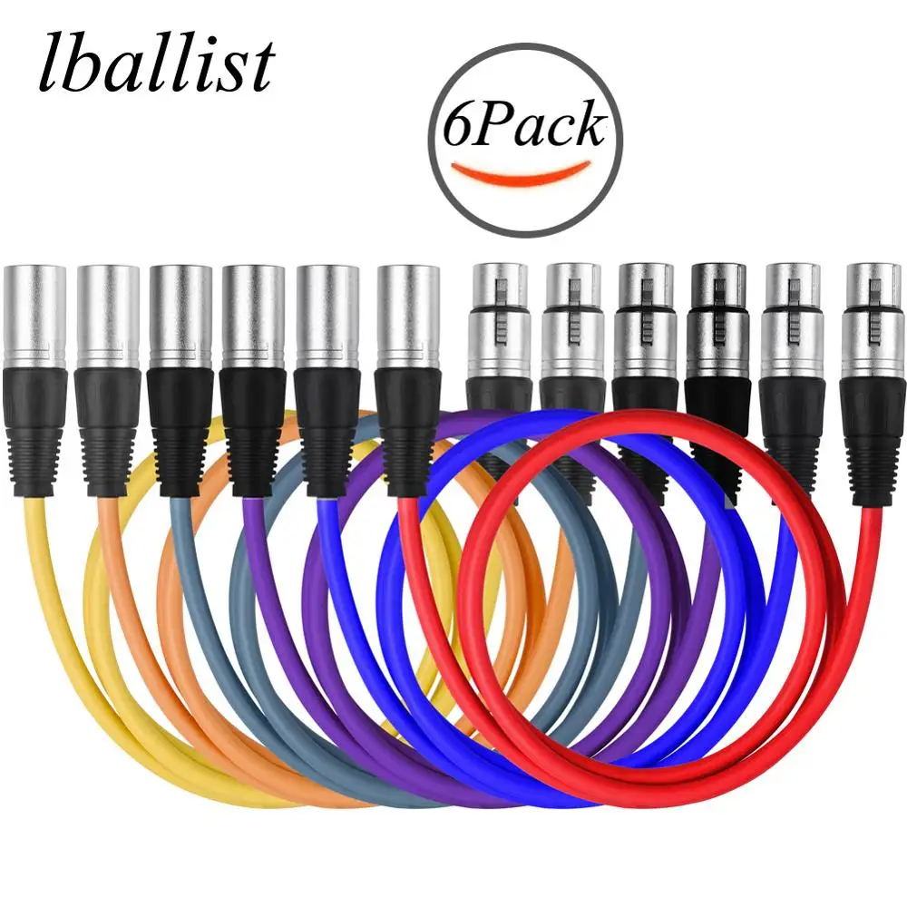 Lballist XLR кабель штекер гнездо 3pin OFC медь двойной экранированный (фольга +
