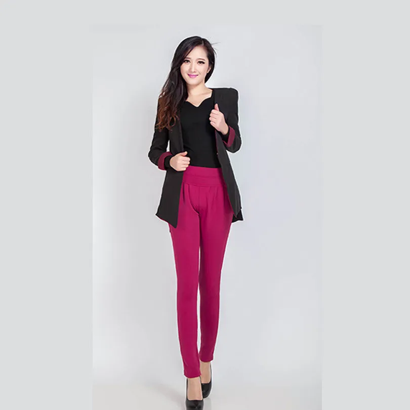 

YSDNCHI New Winter Trousers Velvet Thick High Waist Women's Pant Casual Solid Harem Pants Female Warm Female Long Trousers Hot