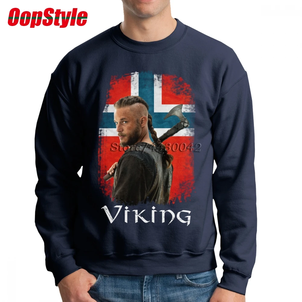 Мужская толстовка с капюшоном и длинными рукавами в стиле флага Норвегии Viking TV