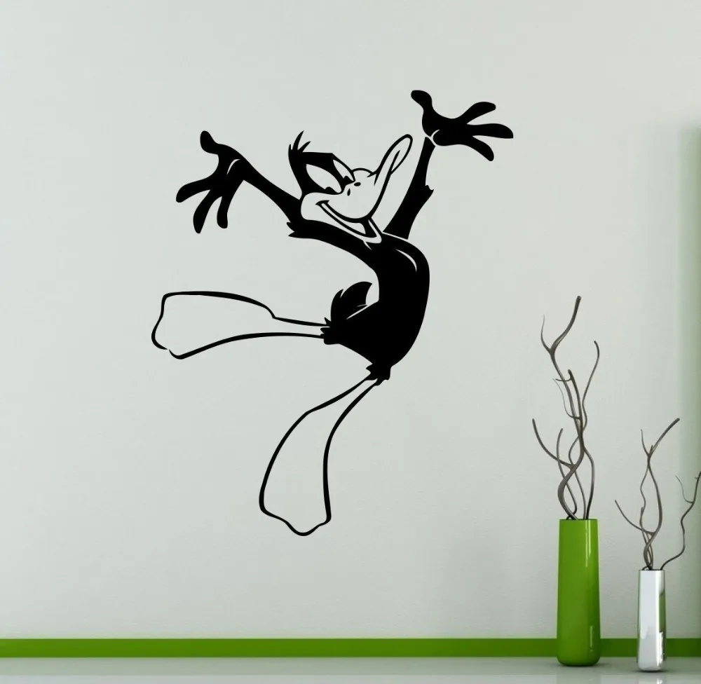 Бесплатная доставка DIY Daffy Наклейка на стену мультфильмы наклейки для интерьера