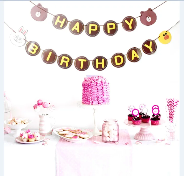 17 шт./компл. 5 м коричневый Медведь Кролик Кони день рождения мультипликационный