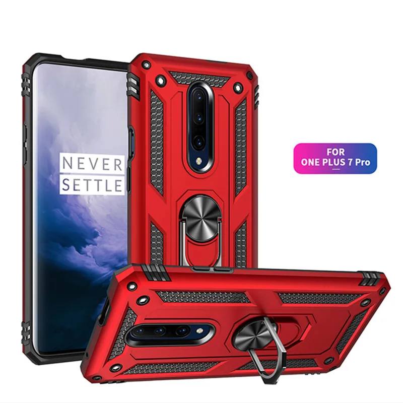 Роскошный палец кольцевой магнитный держатель чехол для One Plus 7 Pro сверхмощный