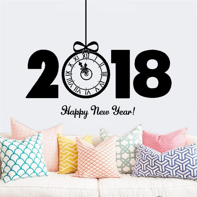 2018 счастливого Нового года Счастливого Рождества Наклейка на стену домашний