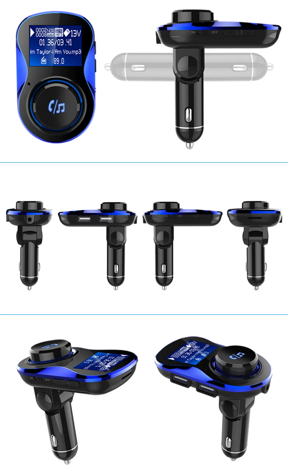 1,4 дюймовый ЖК-экран Автомобильный Bluetooth комплект громкой связи беспроводной Вызов FM передатчик модулятор Поддержка TF карты/U диск MP3 плеер DY380