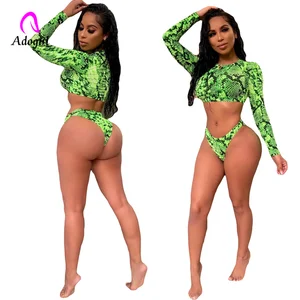 Бикини со змеиным принтом 2019, женская пляжная одежда, женский костюм из 2 предметов, стринги, сексуальные костюмы с высокой талией для купания