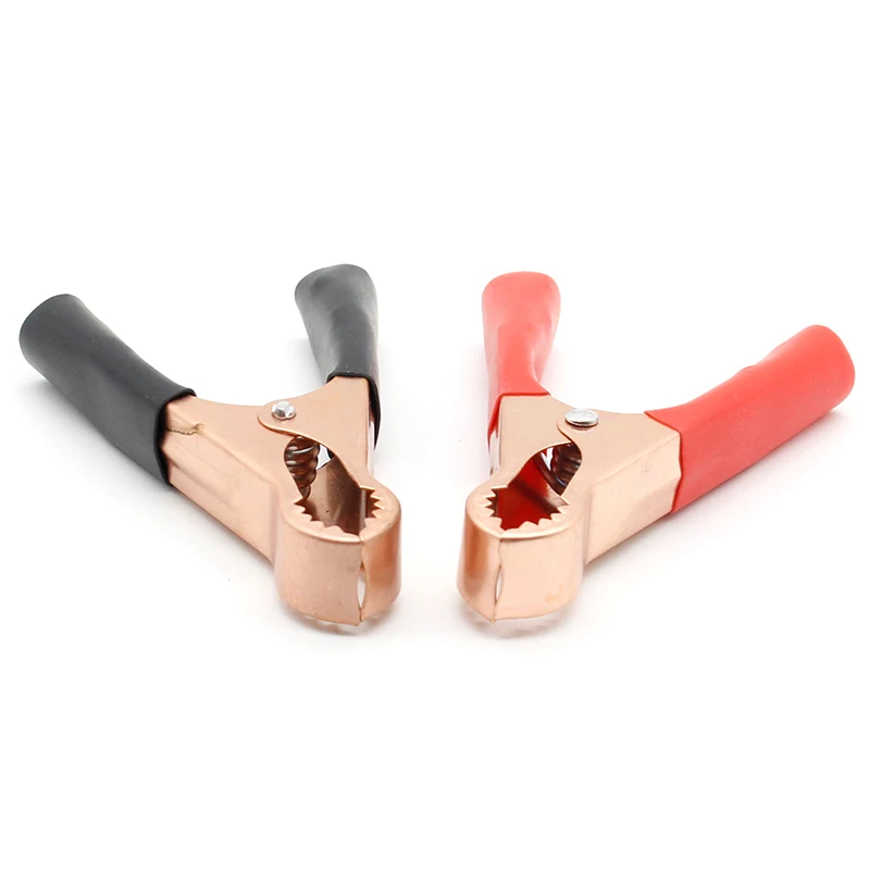 2Pcs 50A Red + Black 80mm Crocodile Car Caravan Van Battery Test Lead Clips Best Promotion Alligator Clips Connector Plug Power