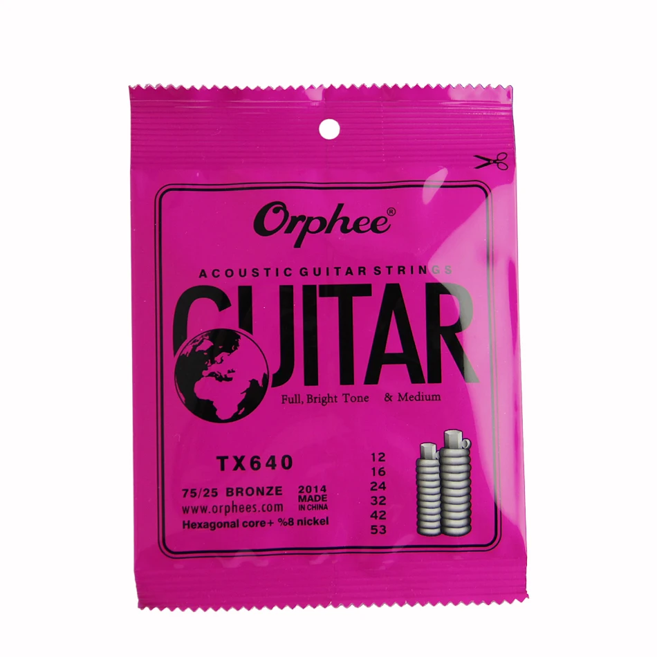Струна Orphee для акустической гитары (012 053) с шестигранным сердечником и 8% полным