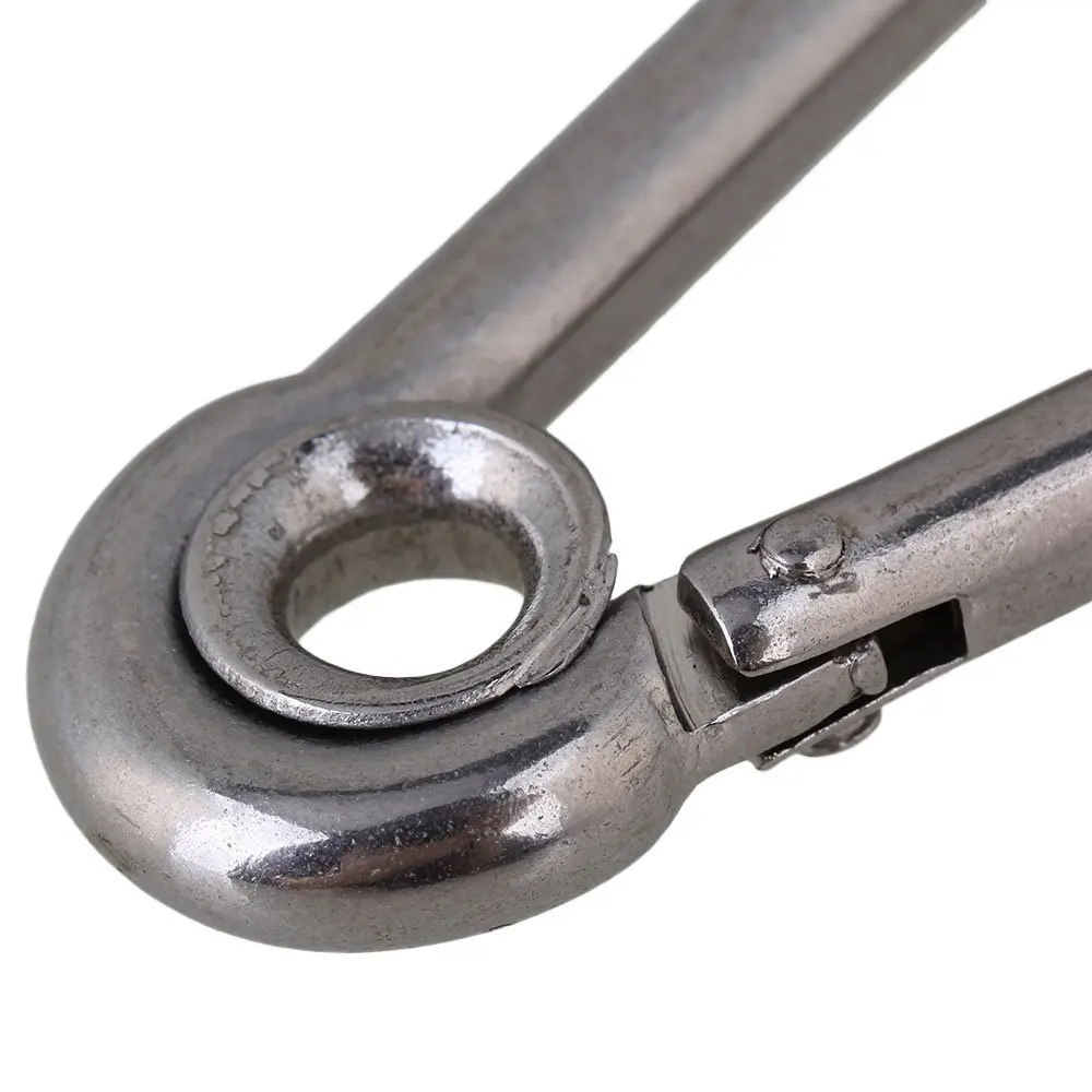 60 мм M6 защелкивающийся крючок с ушками серебристая 304 карабин из нержавеющей