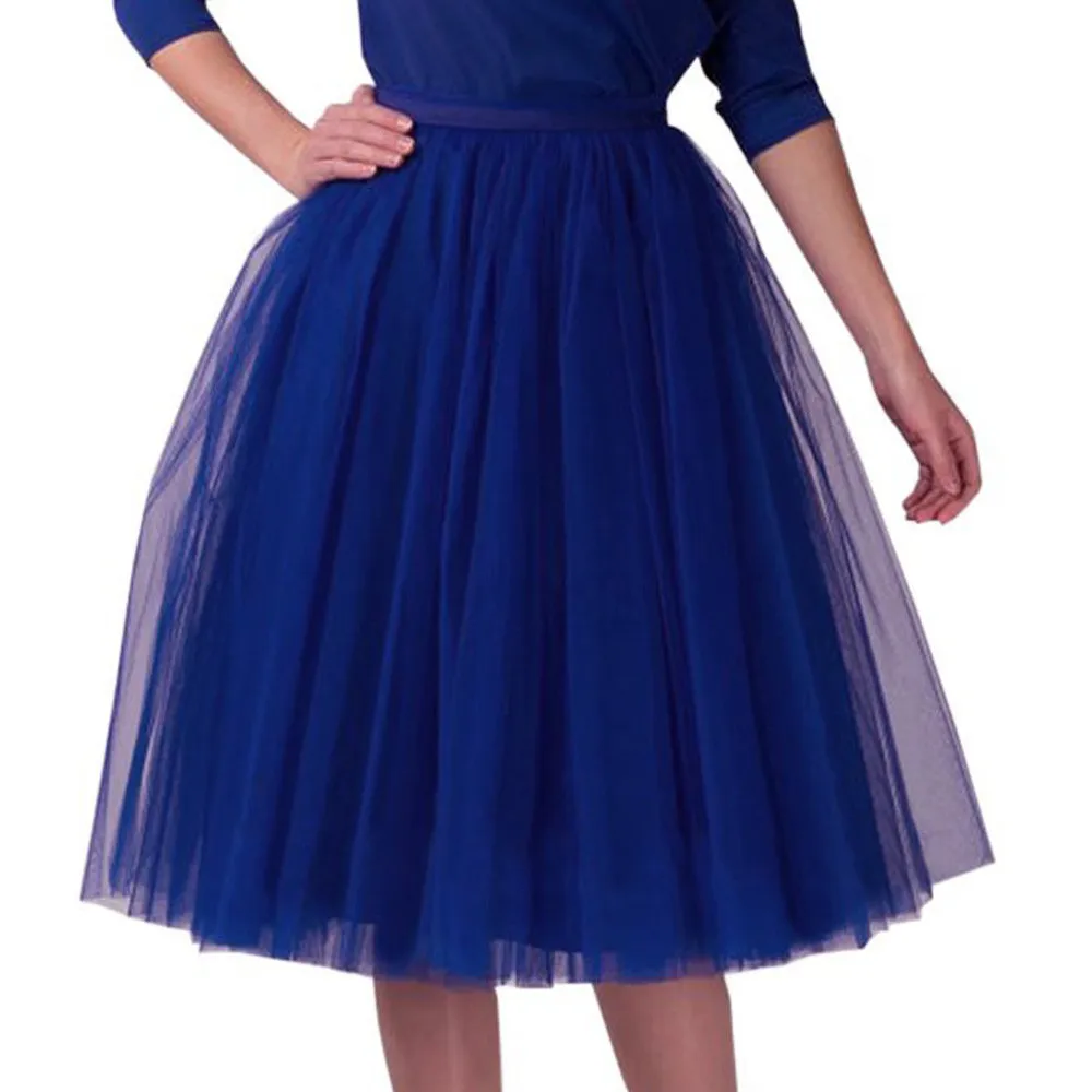 Skirts Womens Midi Pleated Gauze Knee Length Polyester Solid Skirt Plus Size Tutu Dancing Jun | Женская одежда