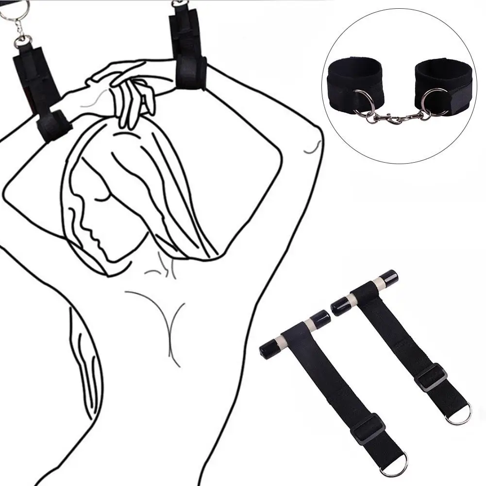 Сексуальные регулируемые наручники подвесные двери качели плюшевые связывание