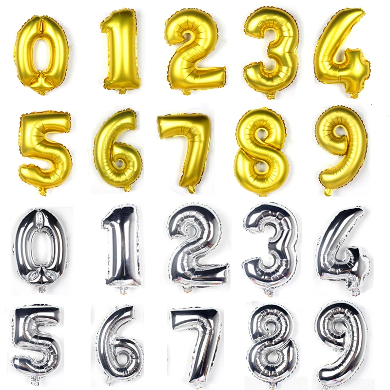 

Номер баллоны 16/32/40 дюймов фольга вечерние шар золотой гелия большие цифры с днем рождения воздушные шары украшения Гигантские надувные шар...